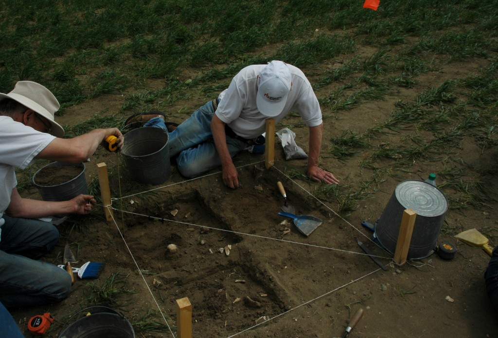 Unearthing the ancient past at the Farr Site. July 4, 2015. Photo: Kristin Catherwood
