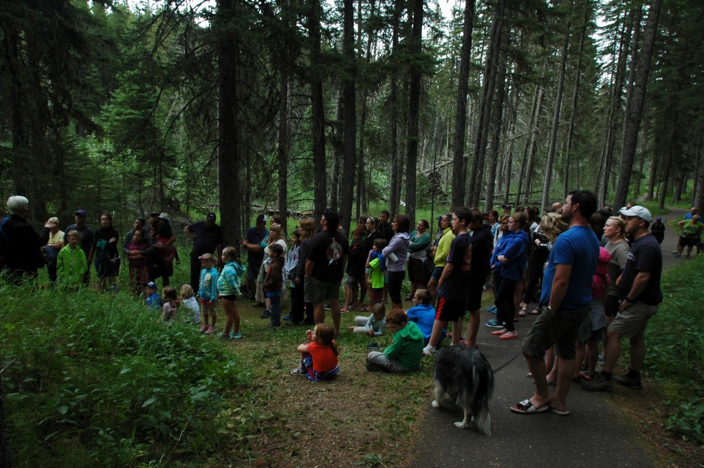 More than 100 brave souls accompanied Mimi Martin on the Haunted Happenings guided hike at Cypress Hills Interprovincial Park. July 25, 2015. Kristin Catherwood
